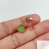 Natural Rough Peridot Stud Earrings, Gemstone Stud Earrings, Peridot Earrings, Raw Peridot Earrings, Rough Peridot Earrings, Crystal Earring